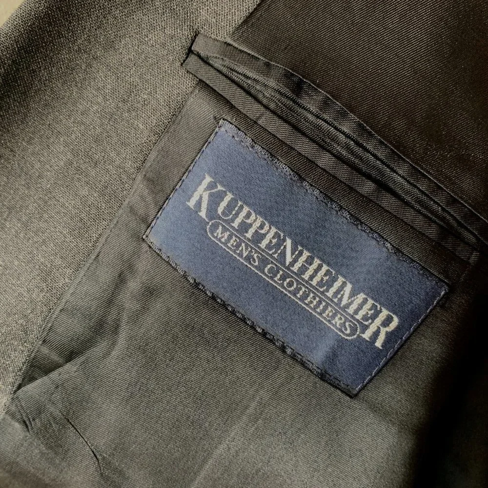 Kuppenheimer Executive‎ Wool Blazer Men's 44R Solid Gray Suit Jacket Sport Coat
